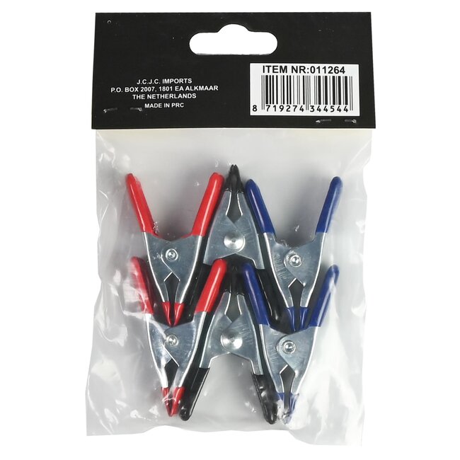 Benson Krachtige marktklemmen - 50 mm - set van 6 - diverse kleuren