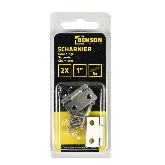 Benson RVS scharnieren - 26 x 27 mm - inclusief schroeven - 2 stuks