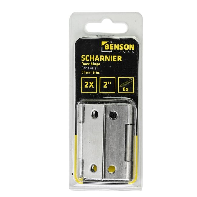Benson RVS scharnieren - 50,8 mm - Inclusief schroeven - 2 stuks