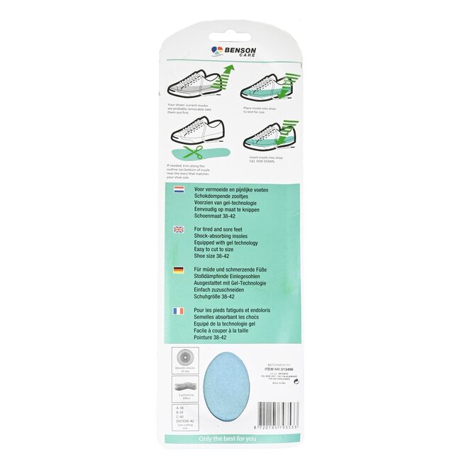 Benson Inlegzool - Gel Technologie - Schokabsorberend - Universeel - Maat 38-42