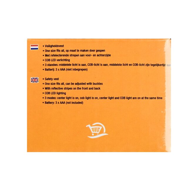 Benson Veiligheidsvest - Reflecterend - COB-LED - 3 standen - Felgeel - AAA batterijen