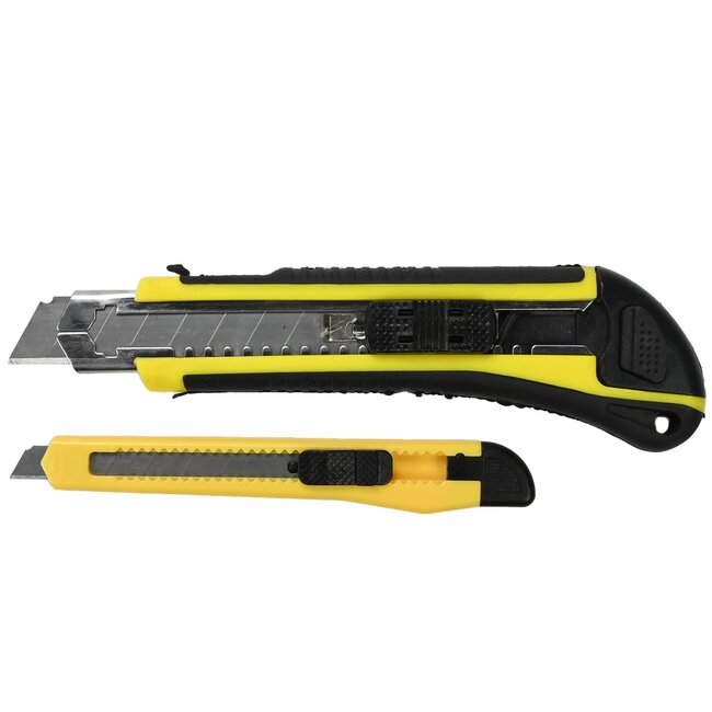 Benson Afbreekmessenset - 4 delig - Inclusief reserve mesjes - Ergonomisch ontwerp - Geel