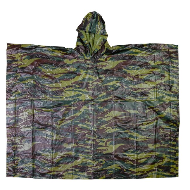 Benson Duurzame regenponcho - camouflage - PVC - 102 × 127 cm - voor kinderen en volwassenen