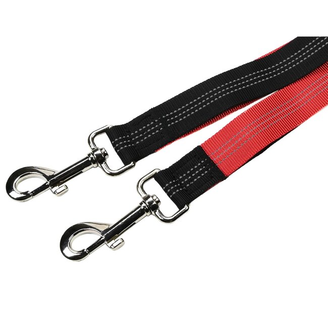Benson Handsfree hondenriem - reflecterend - verstelbare tailleband - rood/zwart