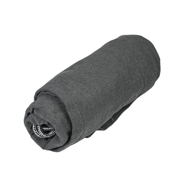 Benson Complete hangmat met karabijnhaak - 200 x 100 cm - grijs - inclusief bevestigingsmaterialen