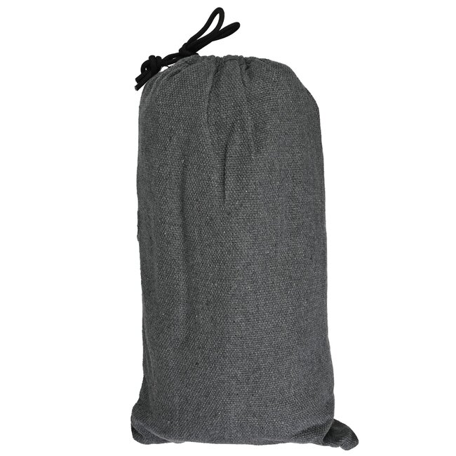 Benson Complete hangmat met karabijnhaak - 200 x 100 cm - grijs - inclusief bevestigingsmaterialen