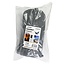 Benson Complete hangmat met karabijnhaak - 200 x 100 cm - grijs - inclusief bevestigingsmaterialen