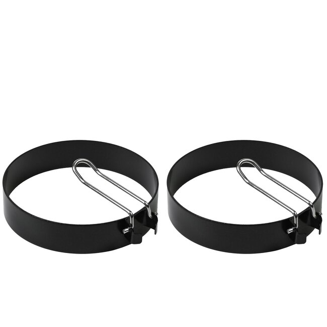 Benson Kookring set - Staal en PTFE - Ø10 cm - 2 stuks - Opvouwbare handgreep