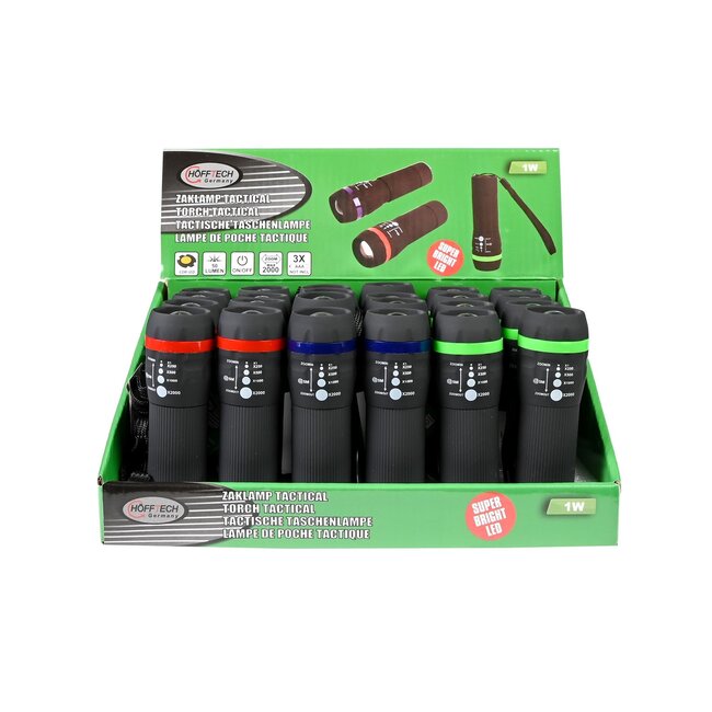 Benson Tactical LED zaklamp - 5 zoomstanden - 50 lumen - kleurenmix