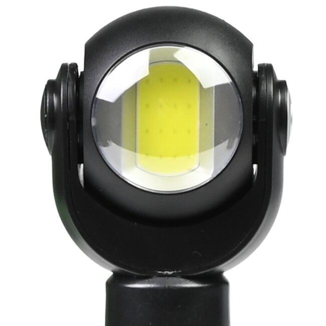 Benson Zaklamp met draaikop - LED + COB - 3 Watt - 200 lumen - zwart