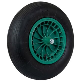 Benson Kruiwagenwiel - Kunststof velg - Luchtband - Compleet - Groen