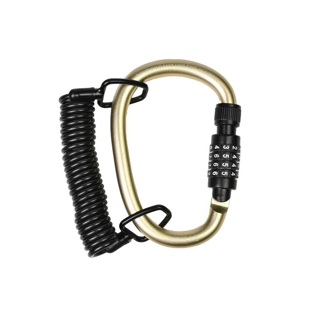 Benson Compact kabelslot met karabijnhaak - instelbare cijfercode - zwart - 133,5 x 97,5 mm