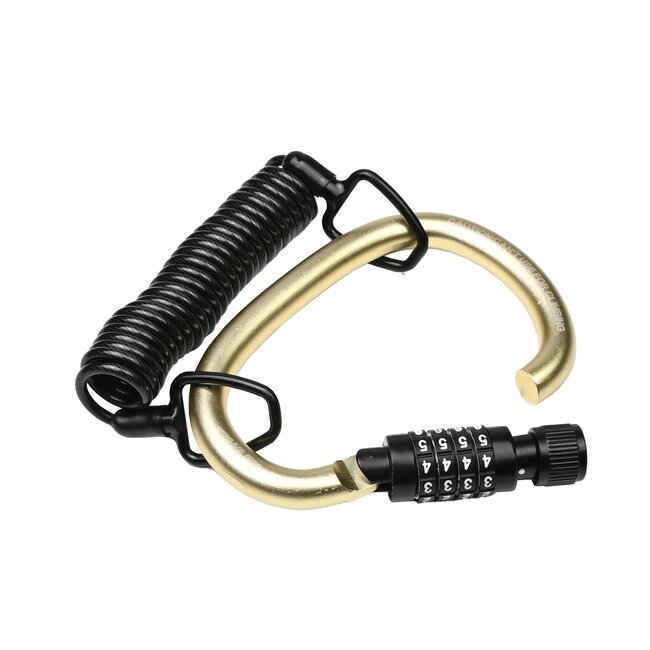 Benson Compact kabelslot met karabijnhaak - instelbare cijfercode - zwart - 133,5 x 97,5 mm