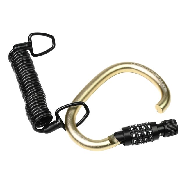 Benson Compact kabelslot met karabijnhaak - instelbare cijfercode - zwart - 133,5 x 97,5 mm