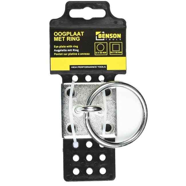 Benson Oogplaat met ring - ijzer - verzinkt - 50 x 50 mm