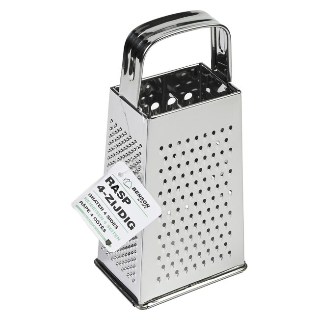 Benson 4-zijdige rasp met handvat - roestvrij staal - 18 cm - veelzijdig keukengerei