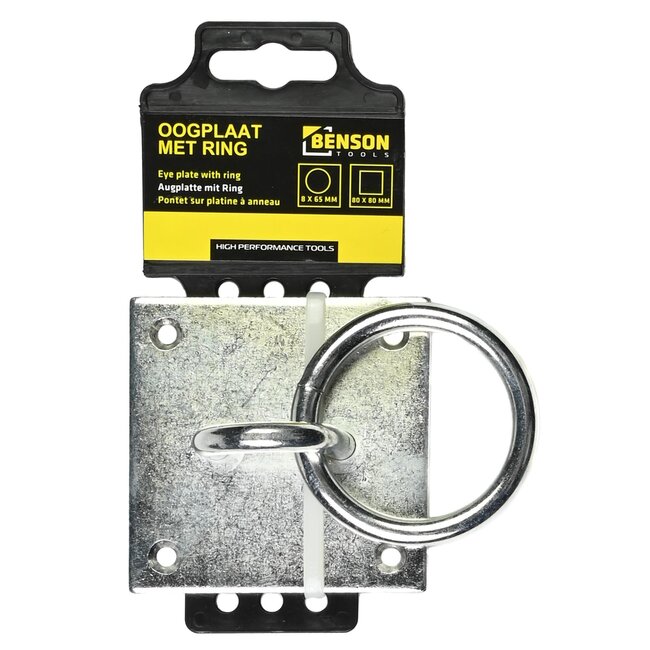 Benson Oogplaat met ring - ijzer - verzinkt - 80 x 80 mm - roestbestendig