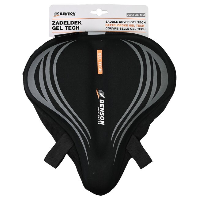 Benson Comfortabel fietszadeldek - Gel Tech - Reflectie - 300 x 280 mm - zwart