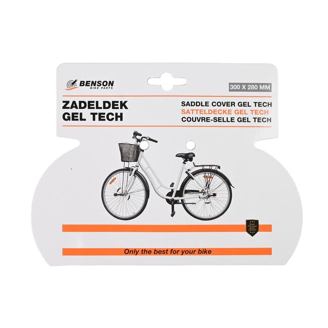 Benson Comfortabel fietszadeldek - Gel Tech - Reflectie - 300 x 280 mm - zwart