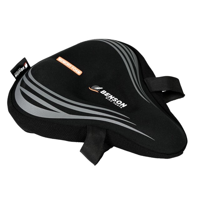 Benson Comfortabel fietszadeldek - Memory foam - Reflectie - 260 x 235 mm - Zwart