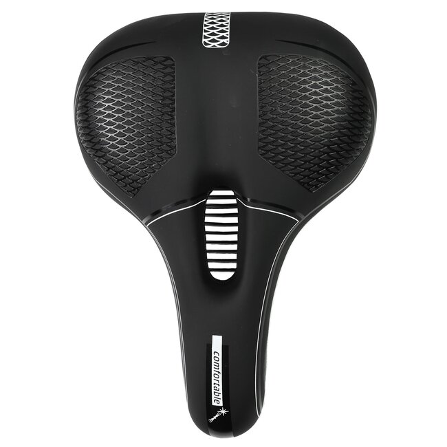 Benson Comfortabel fietszadeldek met ventilatie en reflectie - 275 x 192 mm - zwart