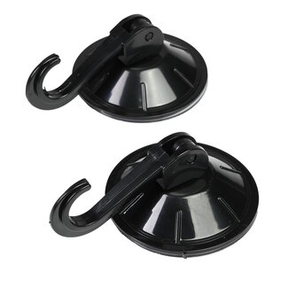Benson Zuignap met haak set - kunststof - Ø 55 mm - zwart - 2-delig