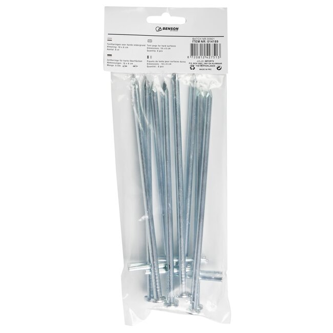 Benson Set tentharingen - duurzaam - 18 x 6 cm - 8 stuks - lichtgewicht