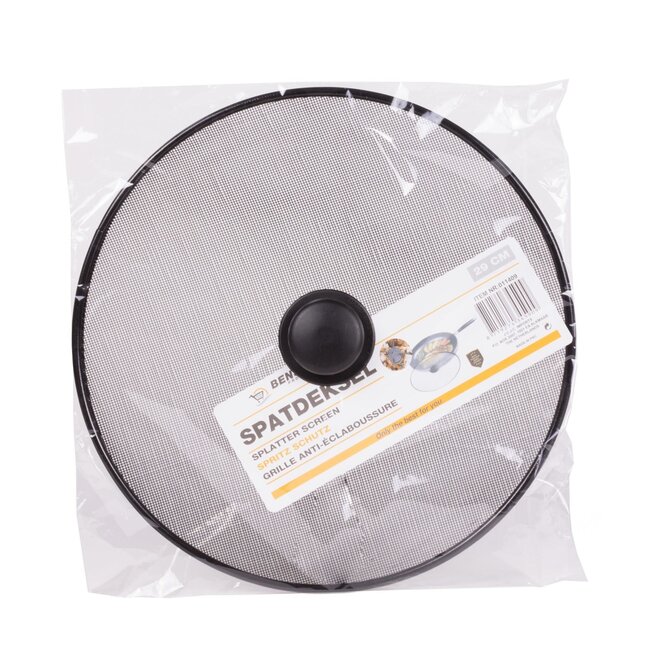 Benson Ronde spatdeksel - Ø 29 cm - met kunststof knop - zwart