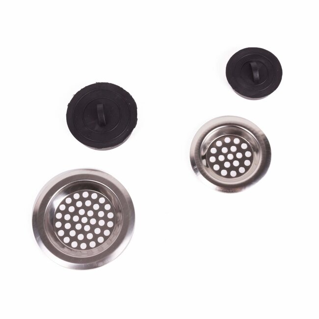 Benson Vierdelige roestvrijstalen gootsteenzeefjes en stoppen - anti-verstopping - diverse maten