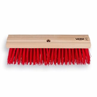 Vero Bezem - Kunststof haren - 35 cm - Rood - Voor buiten en vochtige ondergronden