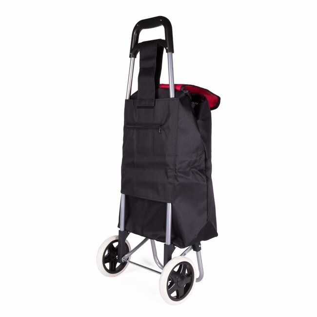 Deluxa Boodschappen Trolley - 96 x 34 x 21 cm - Rood/Zwart