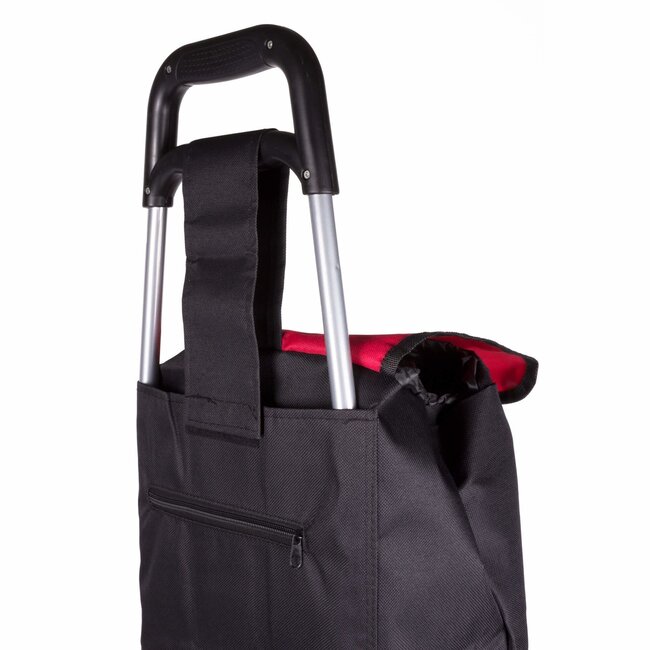 Deluxa Inklapbare boodschappentrolley - 25 kg draagkracht - 40 liter - rood/zwart