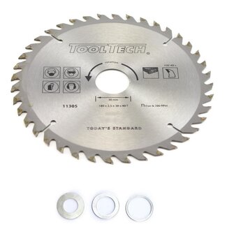 Tooltech Zaagblad Cirkelzaag - Ø 180 mm x 40 Tanden - ATB / Wisseltand