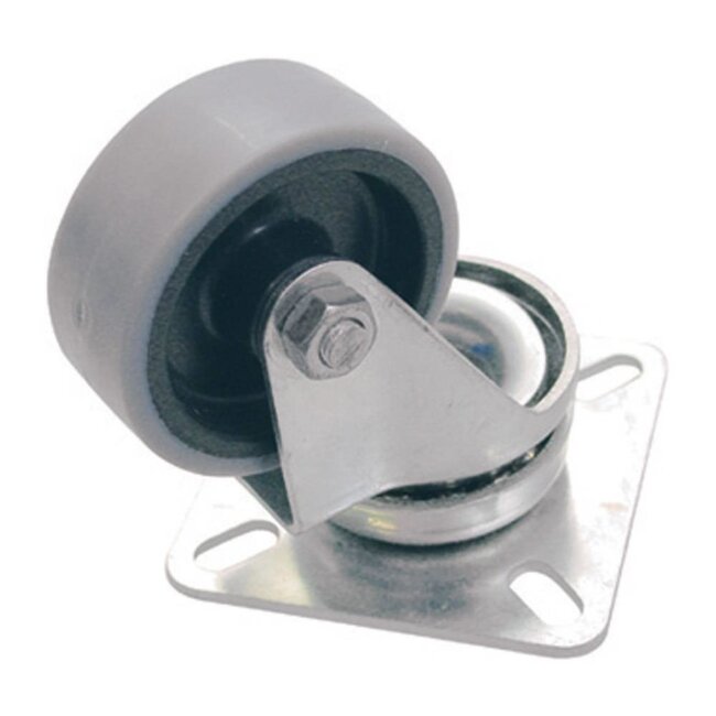 Tooltech Zwenkwiel - Polypropeen - Grijs loopvlak - 50 mm - Belastbaar tot 27 kg