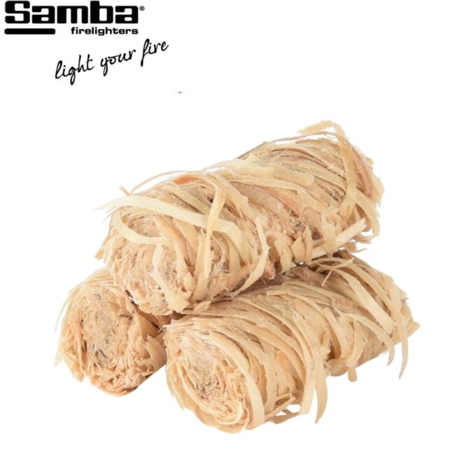 Samba aanmaakwokkels en aanmaakkrullen 5 kilo (ca 400 stuks) met lange brandduur voor veilig en snel aansteken van BBQ, vuurkorf en openhaard