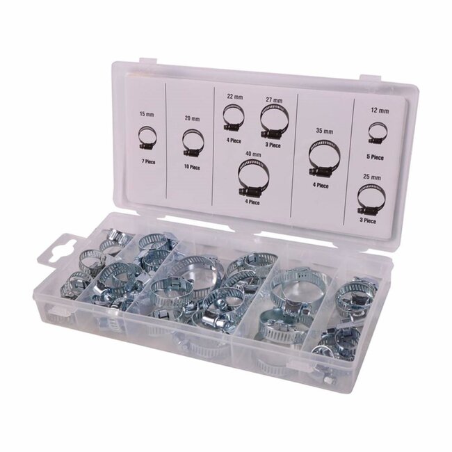 StahlKaiser Assortimentsbox Slangklemmen - 40 Stuks - Diverse Maten - Gegalvaniseerd Metaal
