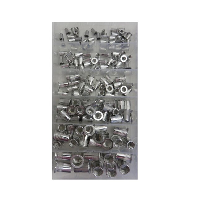 StahlKaiser Klinknagelmoer set - 150 delig - Diverse maten M3-M10 - Handige opbergdoos