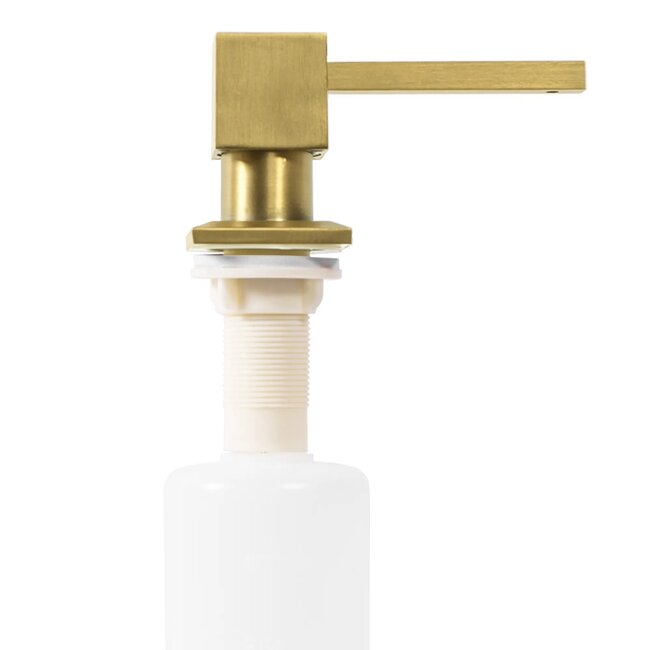 REA Inbouw zeepdispenser - rechthoekig - geborsteld goud - 330 ml