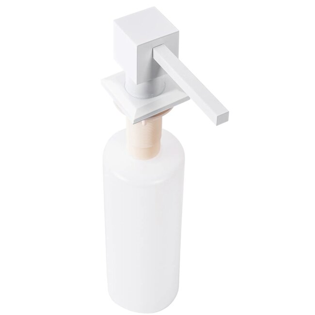 REA Inbouw zeepdispenser - rechthoekig - 330 ml - mat wit - minimalistisch design