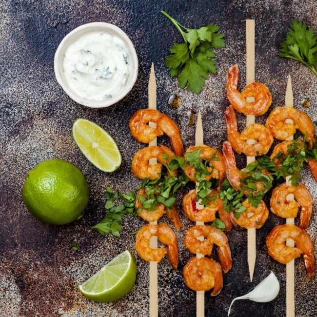 Merkloos XXL Bamboe Satéprikkers - Extra Lang - 30 cm - 25 Stuks