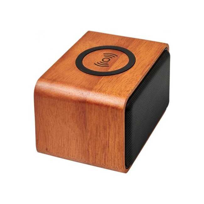 Innovagoods Houten speaker met QI draadloos oplaadstation