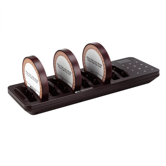 Retekess oproepsysteem voor gasten - kunststof - draadloos, bereik 400 m - 8,0 x 7,3 x 1,5 cm - zwart - 10 ontvangers - horeca