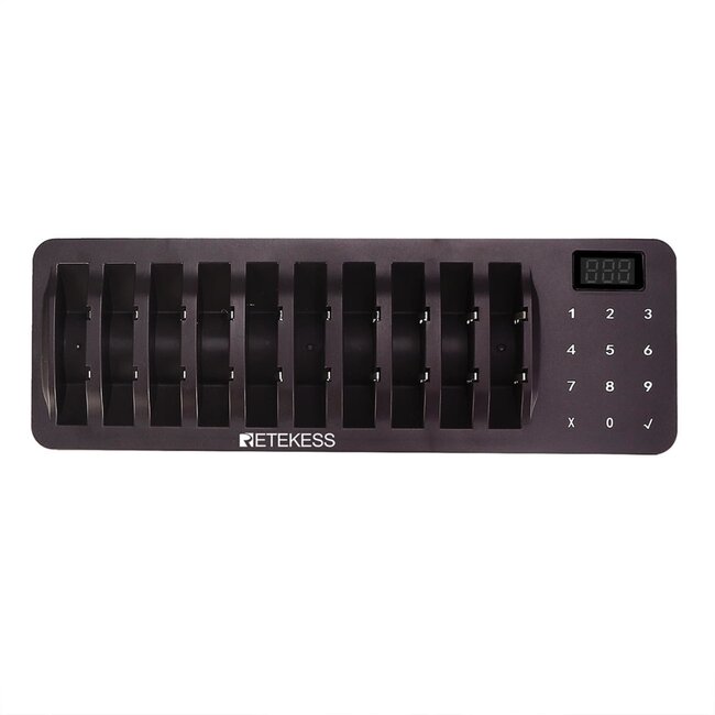 Retekess oproepsysteem voor gasten - kunststof - draadloos, bereik 400 m - 8,0 x 7,3 x 1,5 cm - zwart - 10 ontvangers - horeca