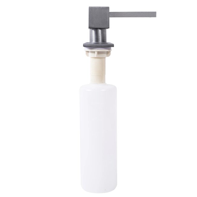REA Inbouw zeepdispenser - rechthoekig - 330 ml - geborsteld nikkel