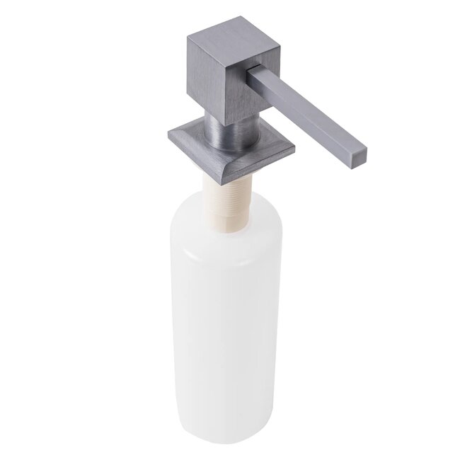 REA Inbouw zeepdispenser - rechthoekig - 330 ml - geborsteld nikkel