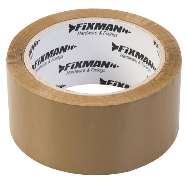Fixman Verpakkingstape - polypropyleen - sterk en scheurbestendig - 48 mm x 66 m - bruin - 6 rollen - voor kartonnen dozen