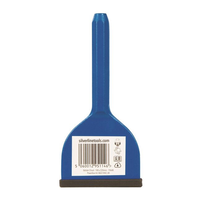 Silverline Voegbeitel vlak - 100 x 220 mm - gehard staal - mat grijs - schokabsorberend - voor tegels, steen en metselwerk