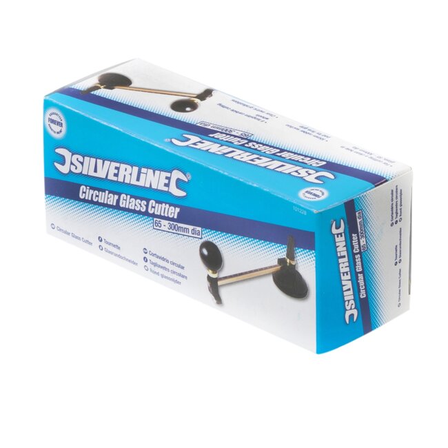 Silverline Glassnijder cirkelsnijder - wolfraamcarbide - verstelbare diameter 65-300 mm - messingkleurig - glas 2-8 mm