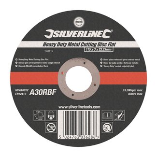 Silverline Metaal snijschijf - Heavy Duty - Ø 115 x 3 mm - Plat - Glasvezel versterkt