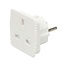 Powermaster verloopstekker - kunststof - type G naar type F zonder randaarde - 13 ampere - wit - voor Britse apparaten in Europa